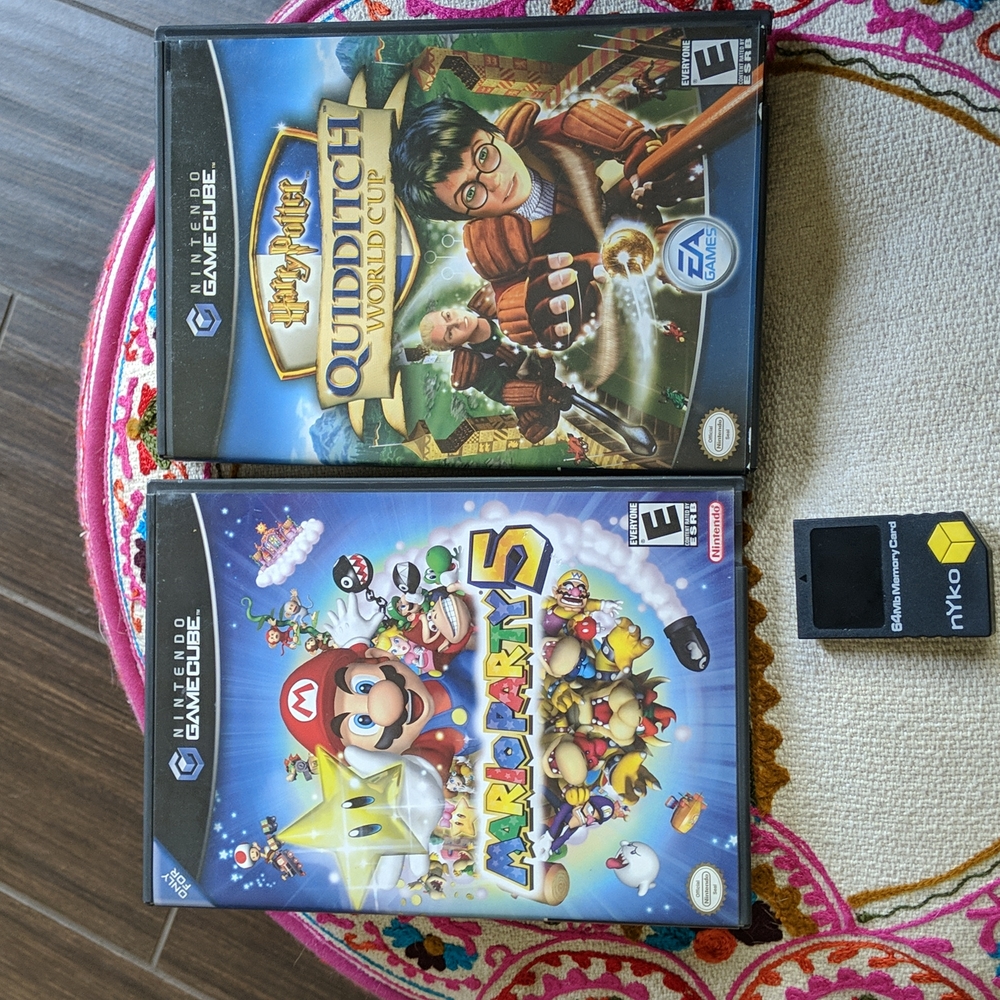 Nintendo GameCube video game bundle- Mario Party 5 and Harry Potter Quidditch
